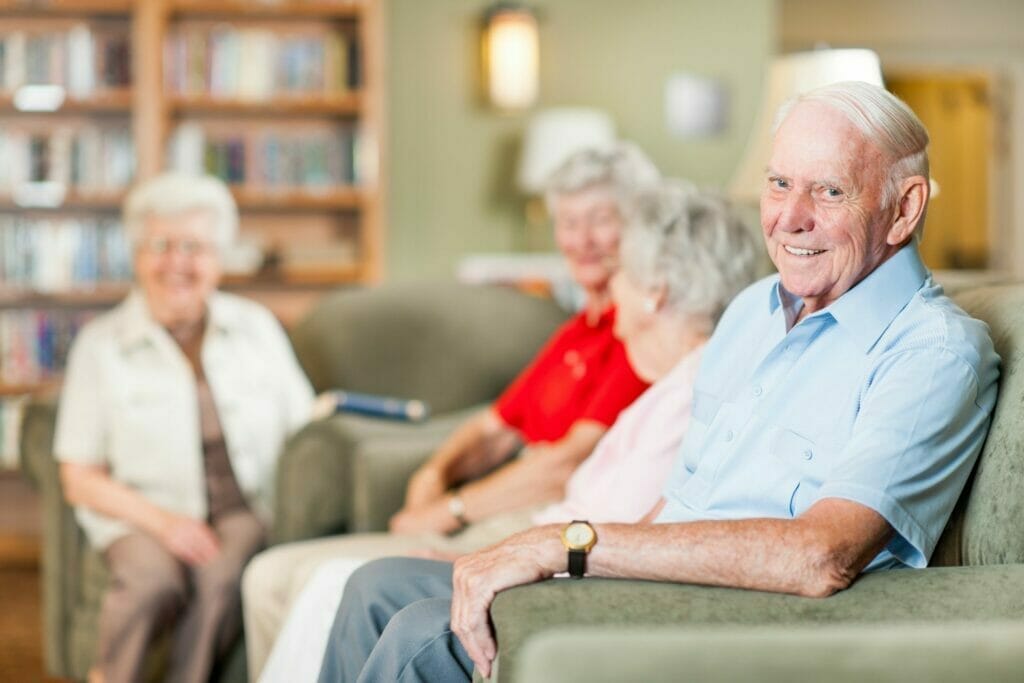 Senior man enjoying retirement residence