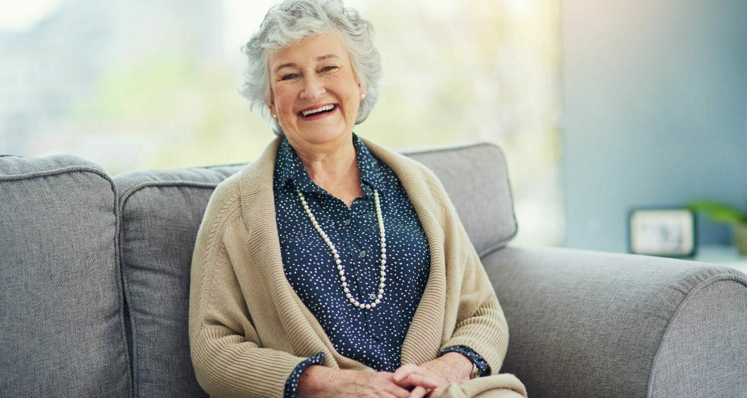 Senior woman content with retirement living